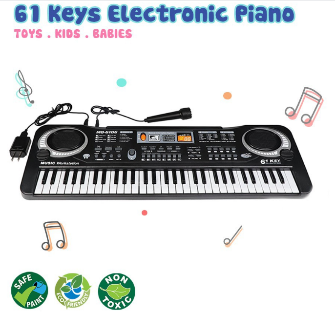 Đàn Organ 61 Phím MQ-6106 Có Micro Dành Cho Trẻ Em khuấy động trí tưởng tượng của bé, giúp cho não bé phát triển tốt hơn - Đ61P169 - Qmart