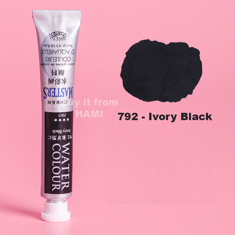 Tuýp lẻ Đen Màu nước Marie’s Master hạng hoạ sĩ tuýp 9ml