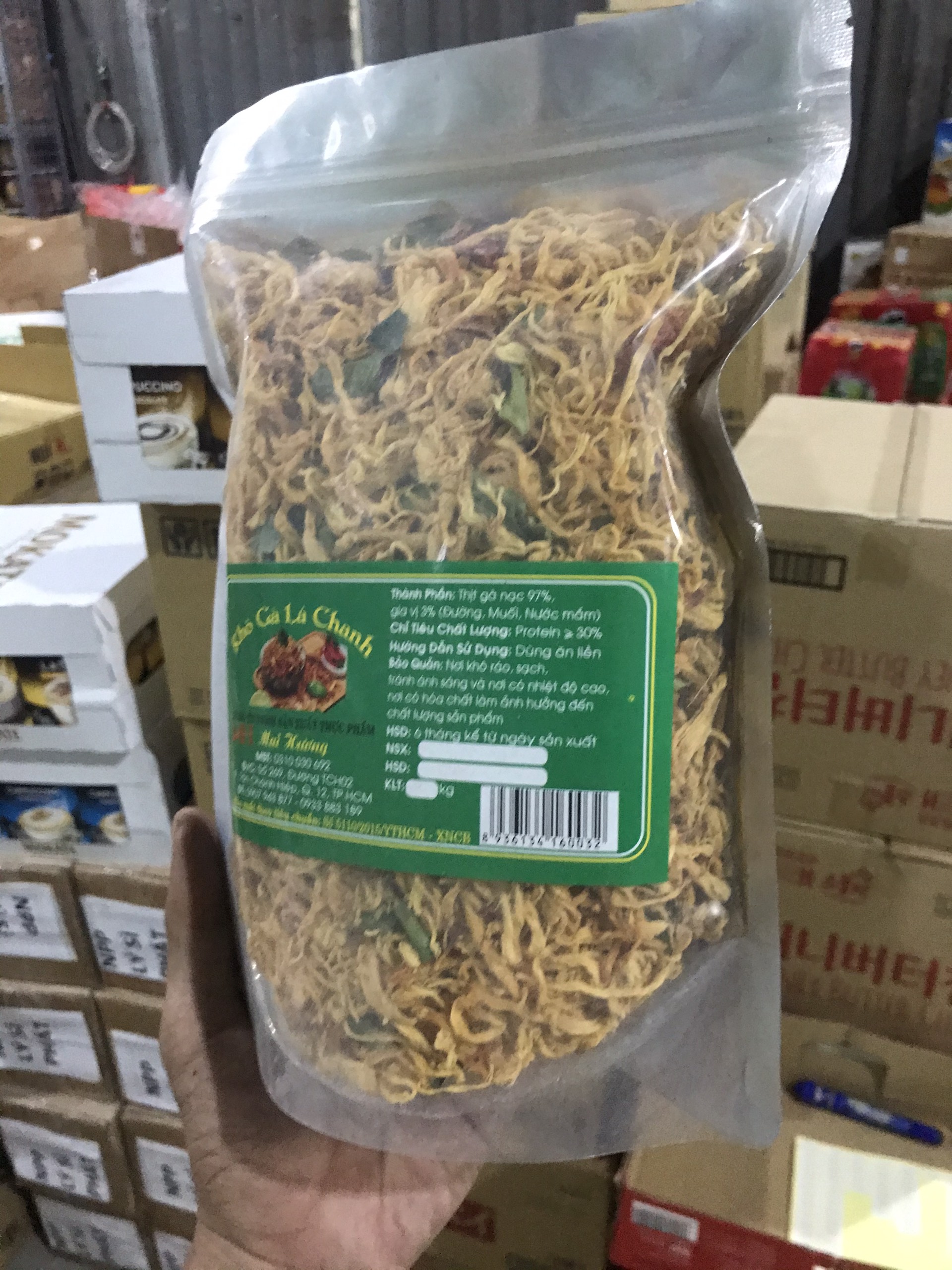 Khô gà lá chanh hàng chuẩn ngon bịch 500gram