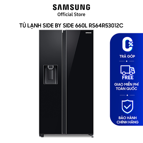 Tủ lạnh samsung side by side với spacemax 635l màu đen rs64r53012c/sv