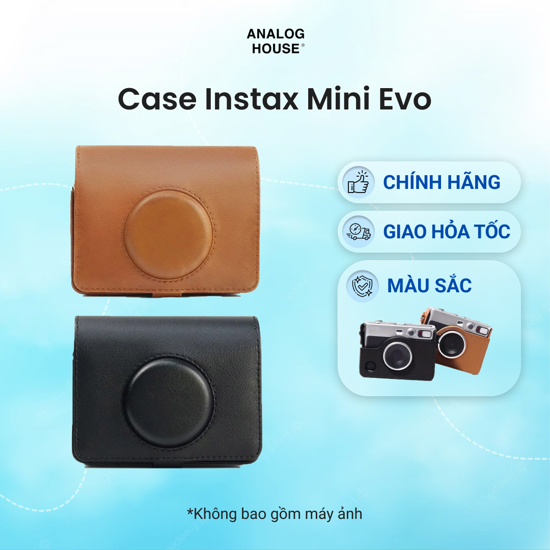 Bao da bảo vệ máy ảnh lấy liền Instax Mini Evo chính hãng tại Analog House - Case đựng máy ảnh Instax Mini Evo