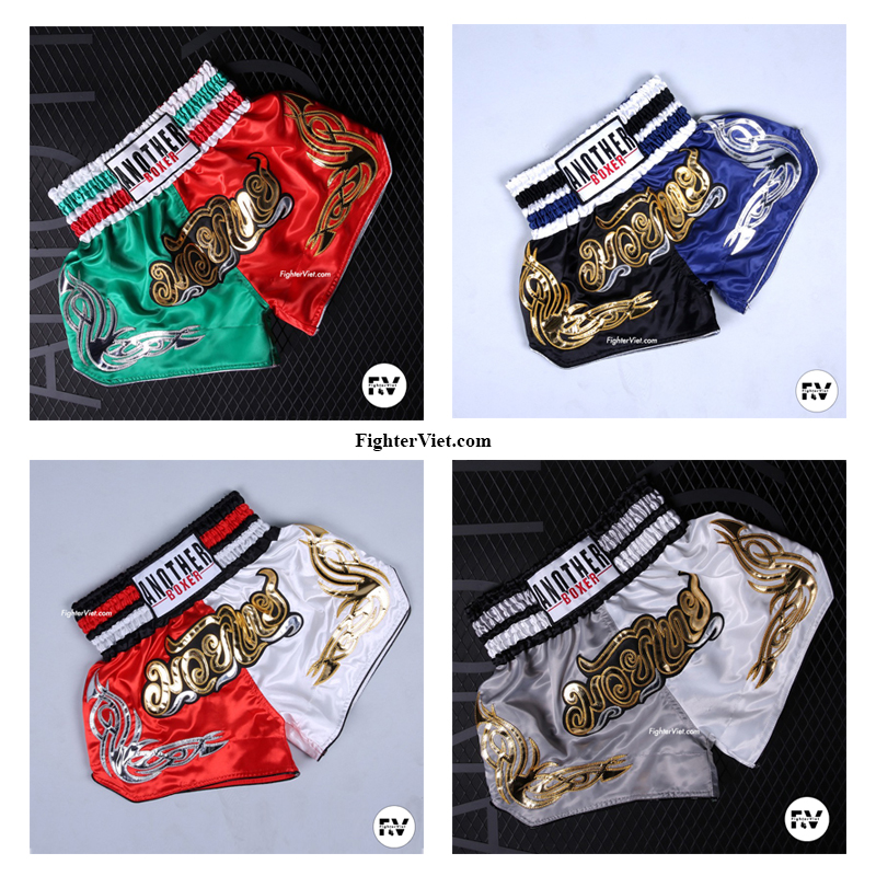 Quần Muay Thái Another Boxer Chính Hãng Muay Thai Short Chất Liệu Satin Cao Cấp Sang Trọng 2021
