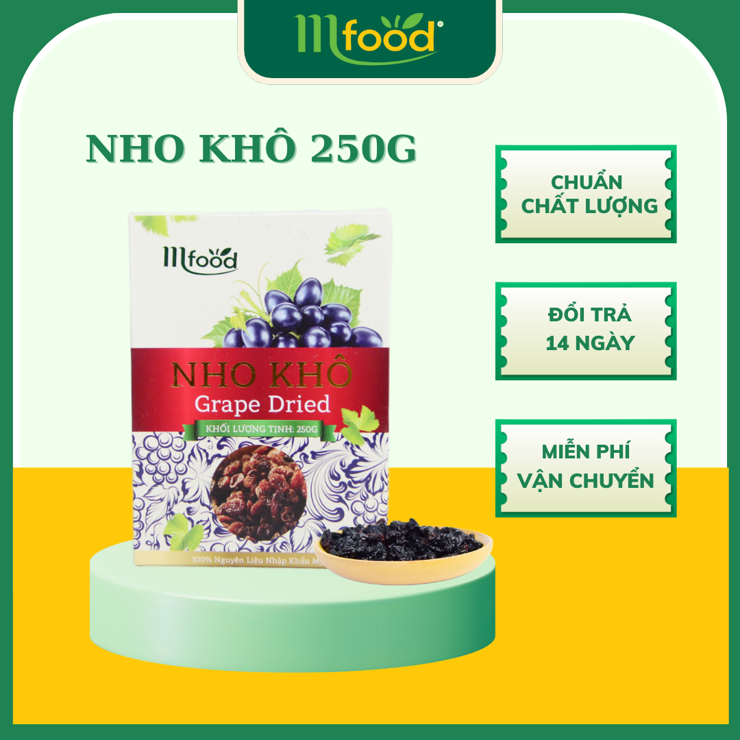 Nho khô đen mfood hộp 250gr