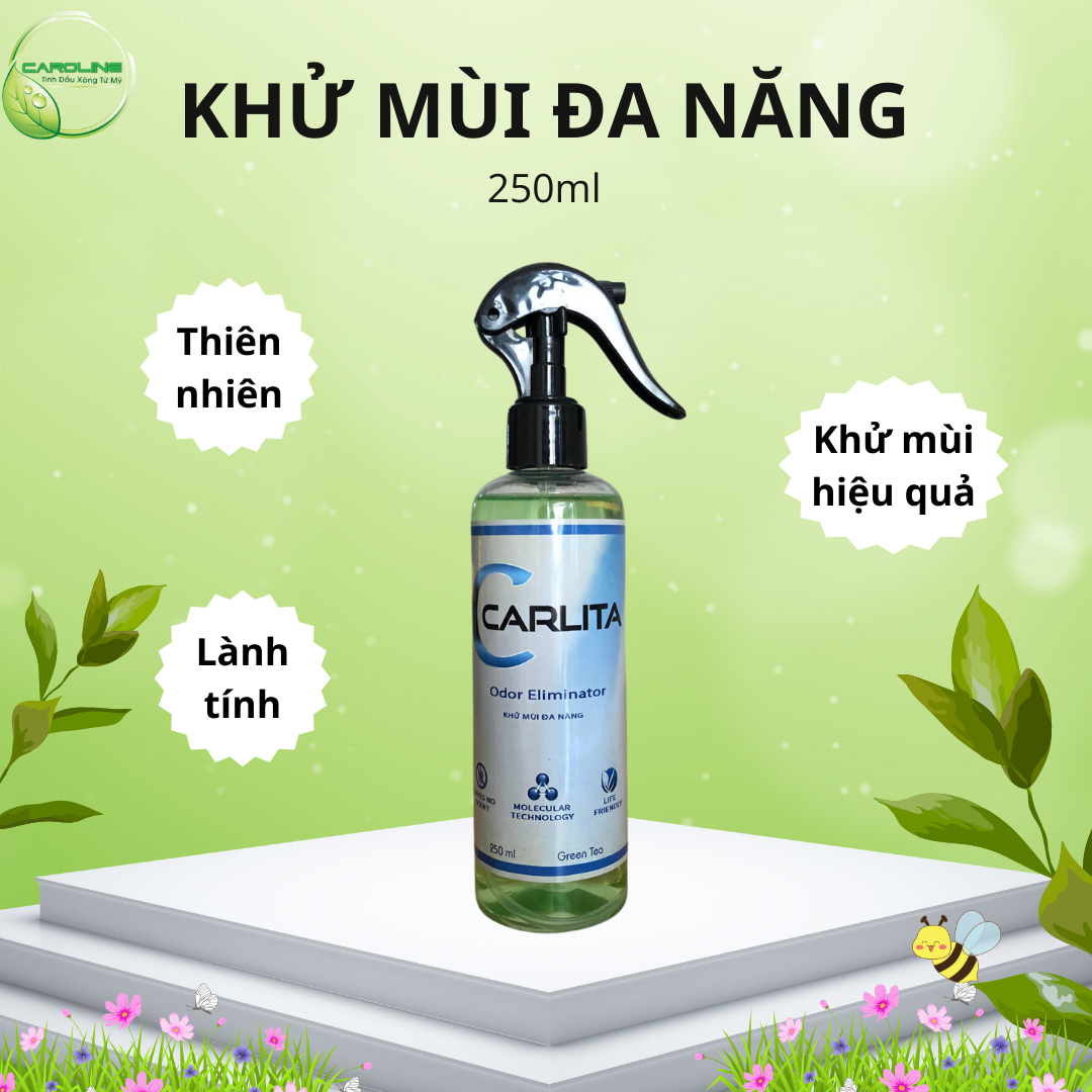 Khử mùi đa năng Carlita , xịt khử mùi hôi phòng ngủ, xe oto, nhà bếp CARLITA 250ml