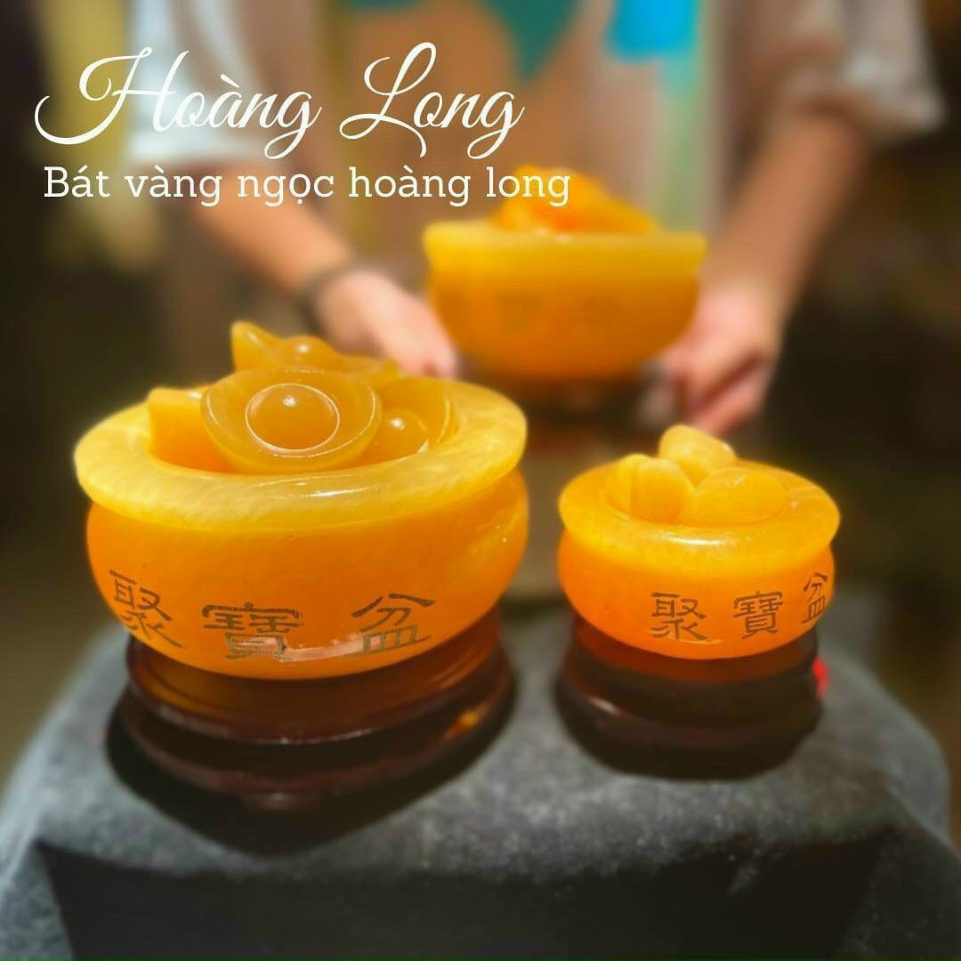 Bát vàng tụ bảo đá ngọc hoàng long