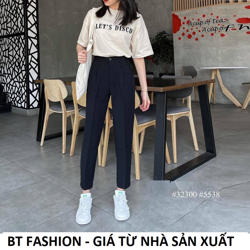 Quần Tây Nữ  Baggy Công Sở Vải Tuyết Mưa Dày Đẹp - BT Fashion (QT01-Ống Nhỏ)