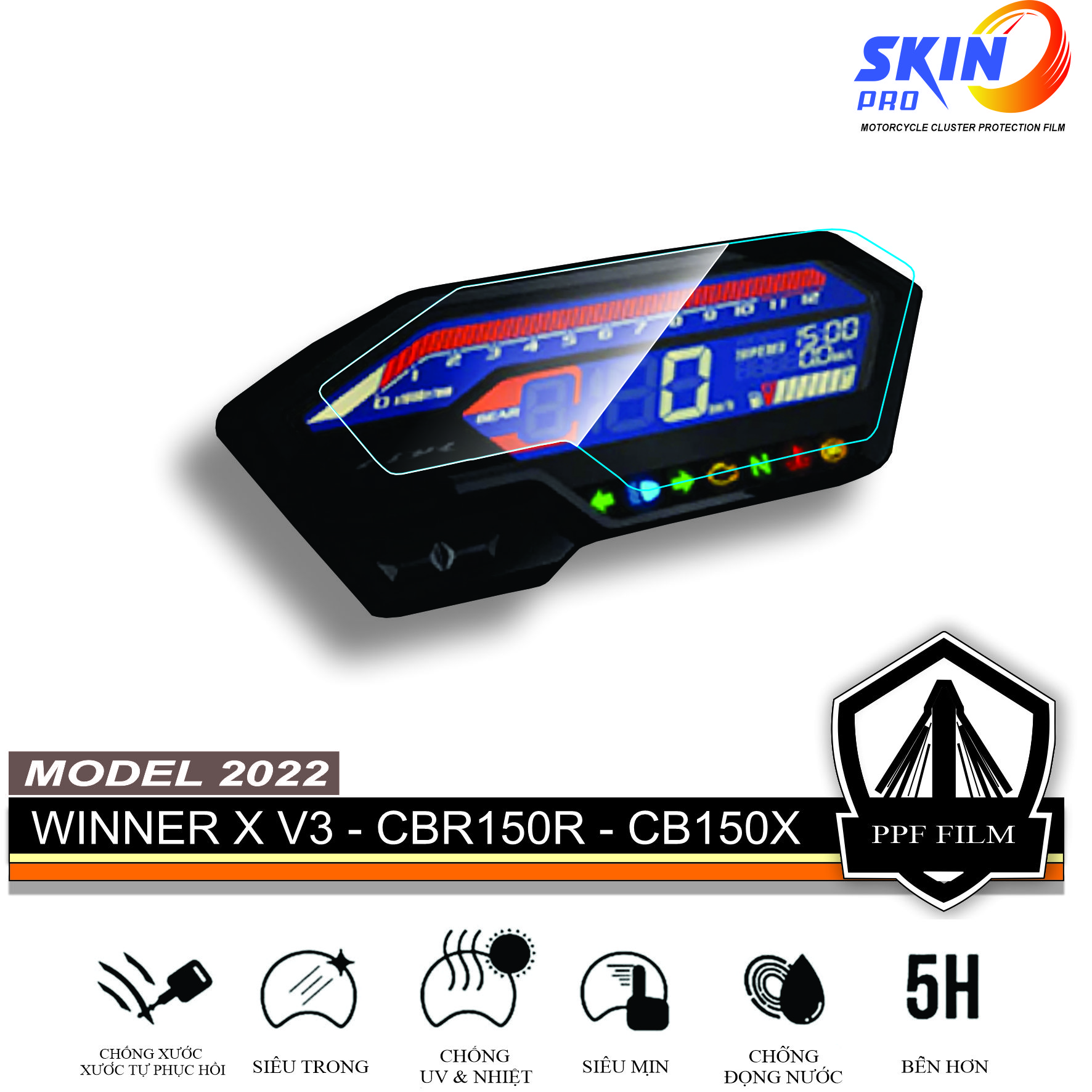 Winner x v3 2022 miếng dán ppf bảo vệ mặt đồng hồ winner x 2022 - chất liệu ppf cao cấp - xước tự phục hồi đồng hồ win x