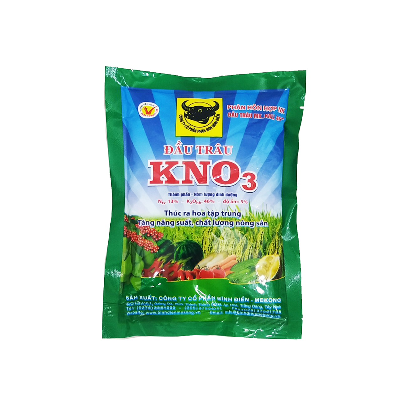 Phân bón lá cao cấp đầu trâu kno3 kích ra hoa giảm rụng trái non thúc trái to đẹp - gói 200g - divi store
