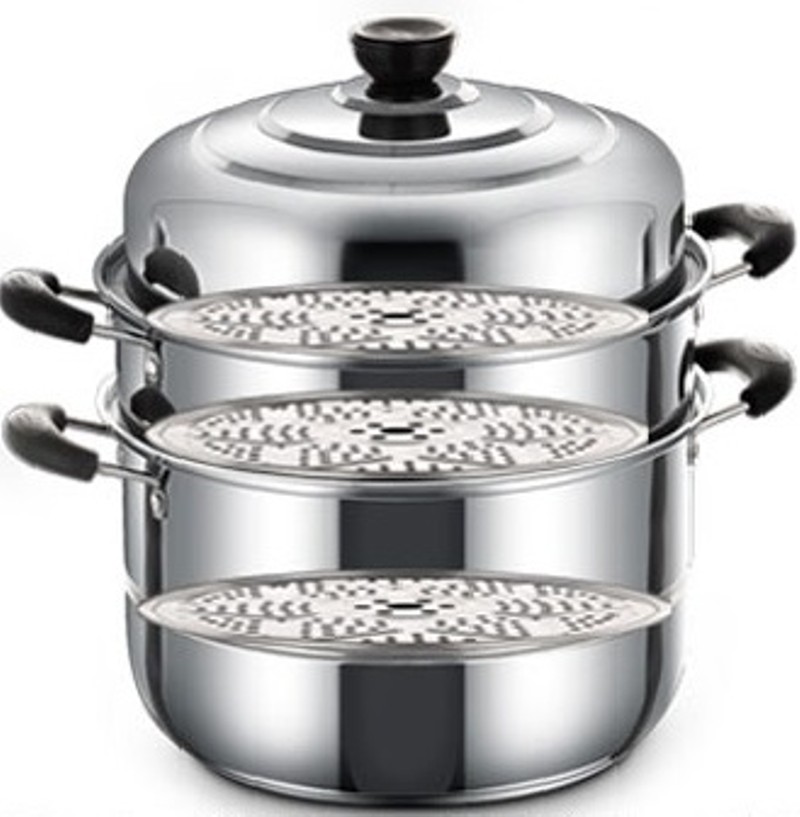 (SIÊU KHUYẾN MÃI) NỒI HẤP INOX 3 TẦNG ĐA NĂNG KÍCH THƯỚC 28 CM CÓ KÈM XỬNG VÀ NỒI HẤP