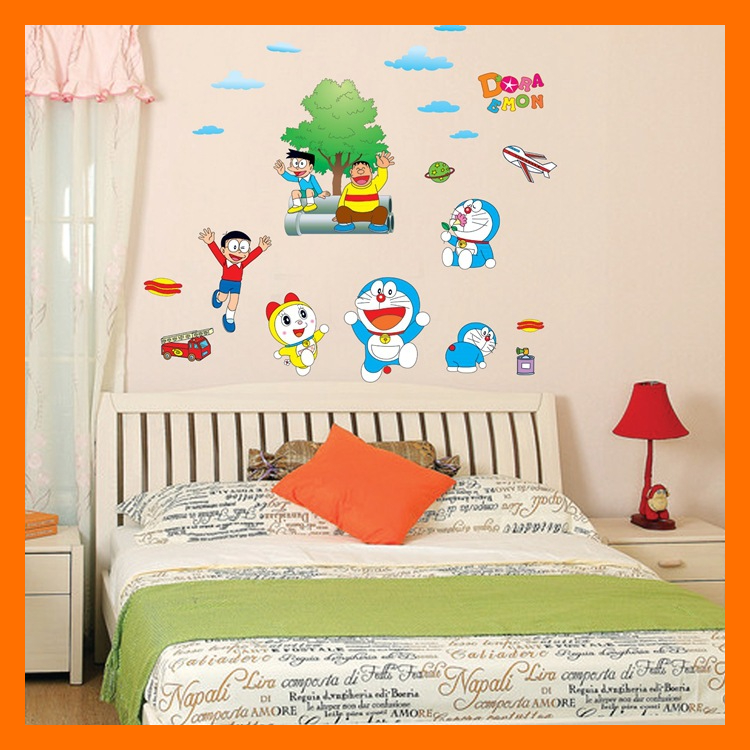 Decal dán tường doraemon và các bạn trang trí phòng cho bé AY860