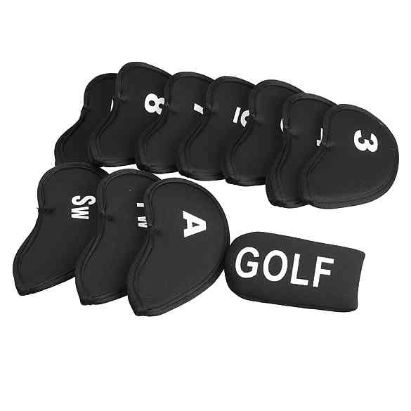 Bộ 11 Cái Bọc Đầu Sắt Gậy Golf Màu Đen Bọc Bảo Vệ