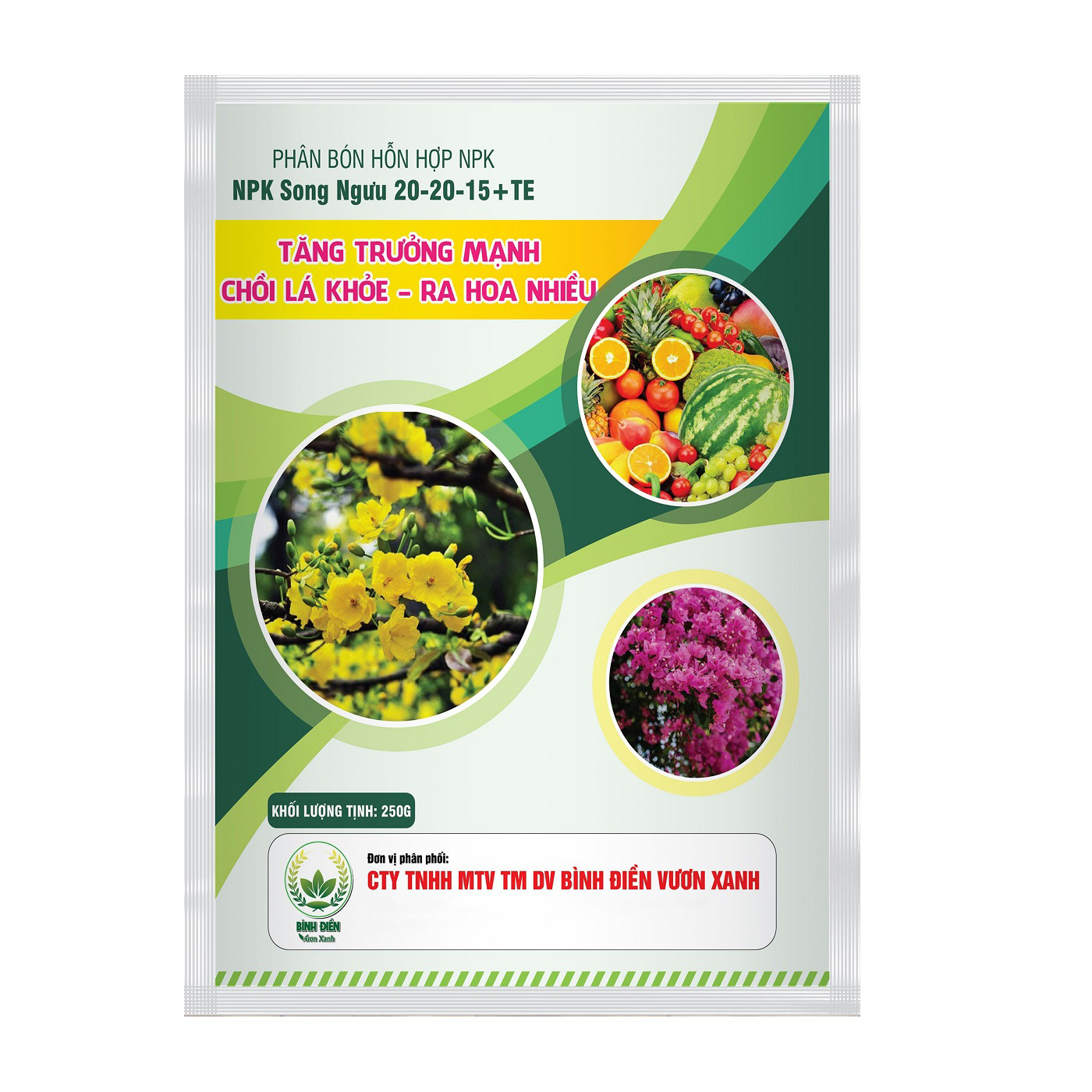 Phân bón NPK Song Ngưu 20-20-15 +TE đa năng chuyên dùng rau củ quả - hoa cảnh giúp chồi lá khỏe ra nhiều hoa | Vạn Tín Store