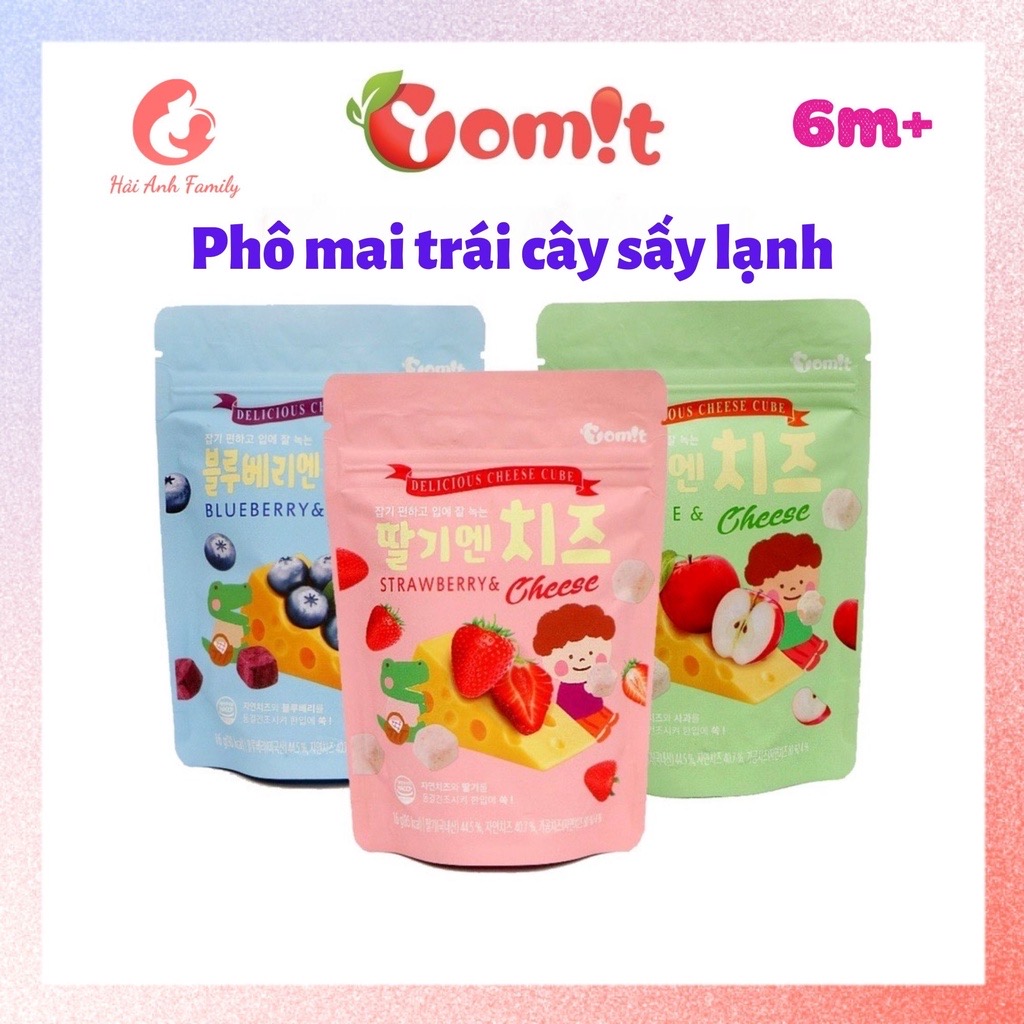 Phô mai hoa quả sấy lạnh nhập khẩu hàn quốc cho bé ăn dặm yomit