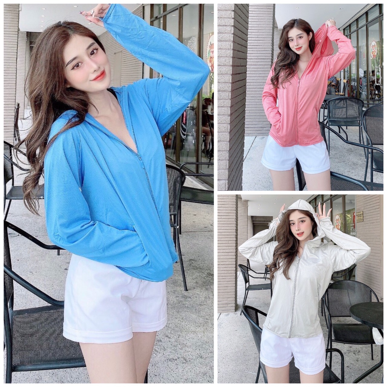 💝 Áo Chống Nắng Nữ  Thông Hơi, Thoáng Mát, Chống Tia UV, Vải Nhật - Áo Khoác Chống Nắng Vải Thun Lạnh Kiểu Dáng Hàn Quốc