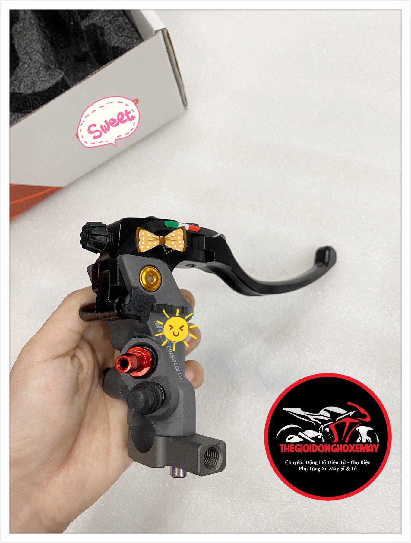 Tay Phanh Xe Máy Bình Dầu Rời Đơn BB Corsacorta Nhám CNC Loại 1 Tặng Kèm Chân Kính
