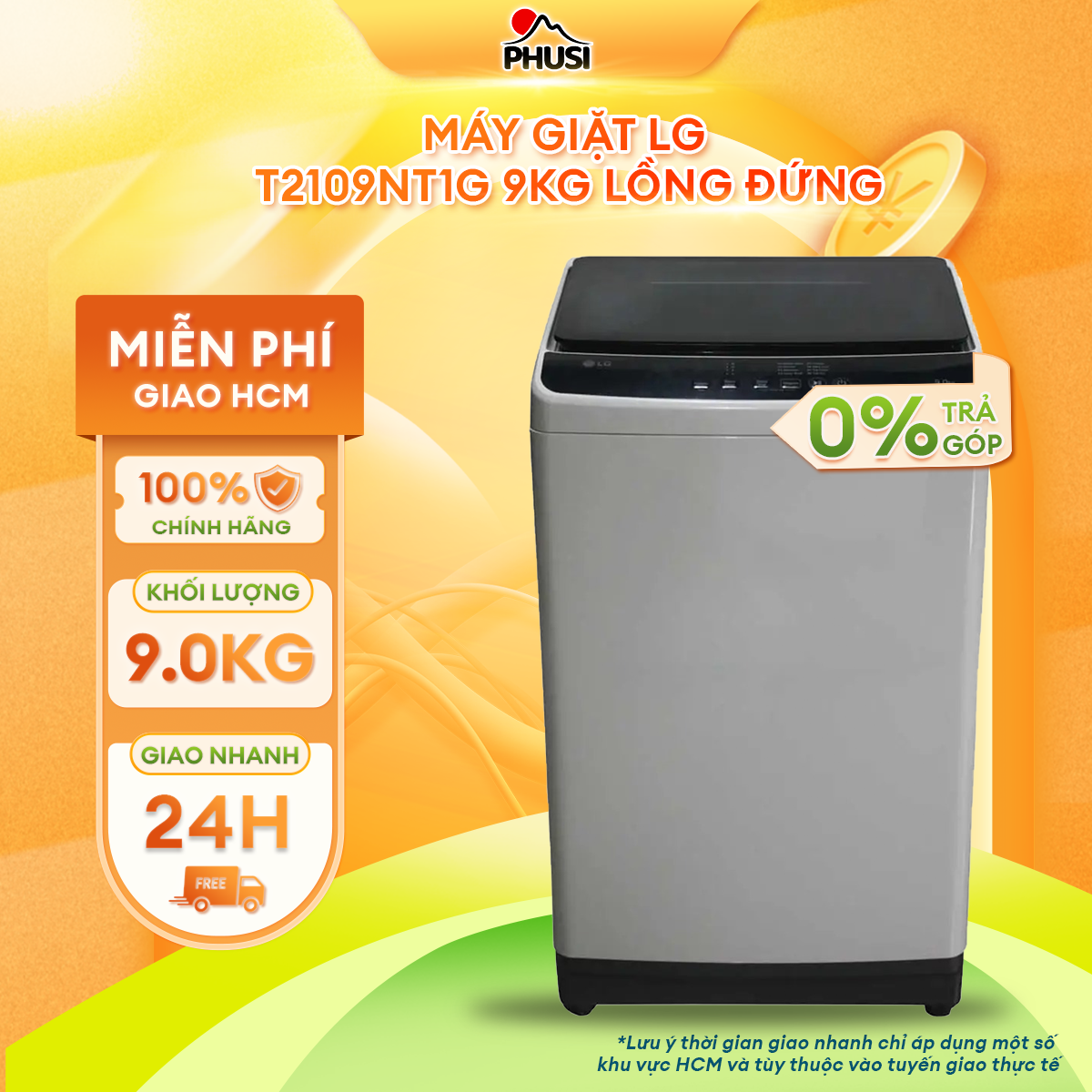 Máy giặt lồng đứng LG 9 kg T2109NT1G - Hàng chính hãng