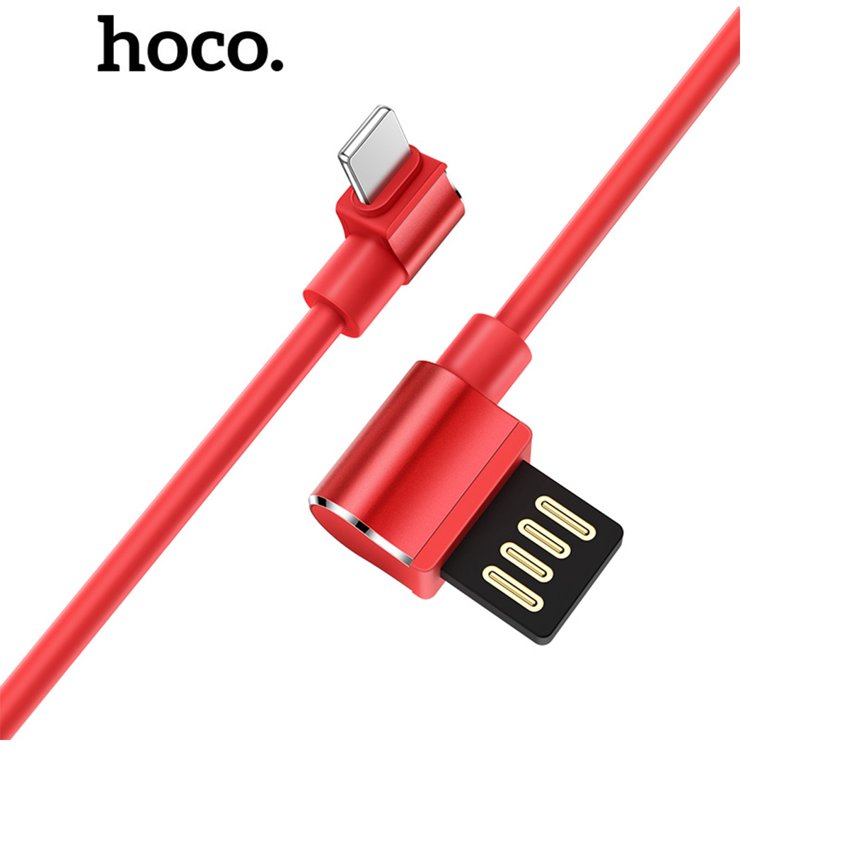 Cáp sạc nhanh Hoco U37 siêu bền dòng 2.4A chân cắm Micro Android, đầu chữ L, dây dài 1.2m - Chính hãng