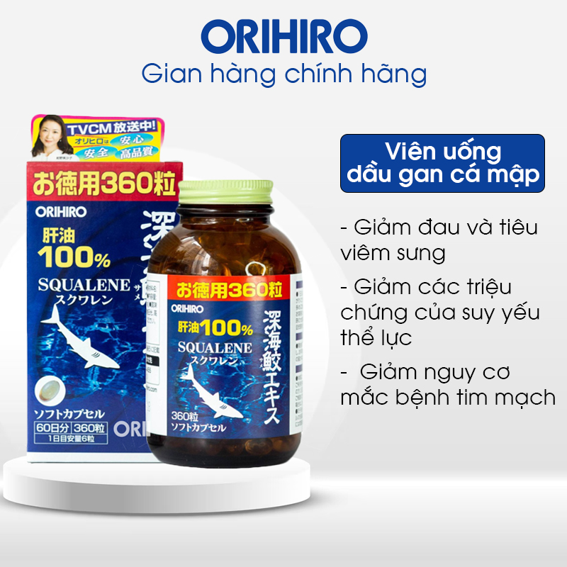 Viên uống dầu gan cá ORIHIRO Nhật Bản hỗ trợ xương khớp