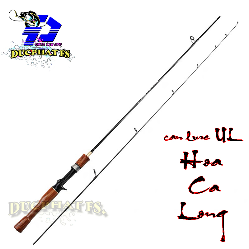 Cần câu ul giá rẻ hoacalong, cần ul cán gỗ câu lure , câu suối, cháp