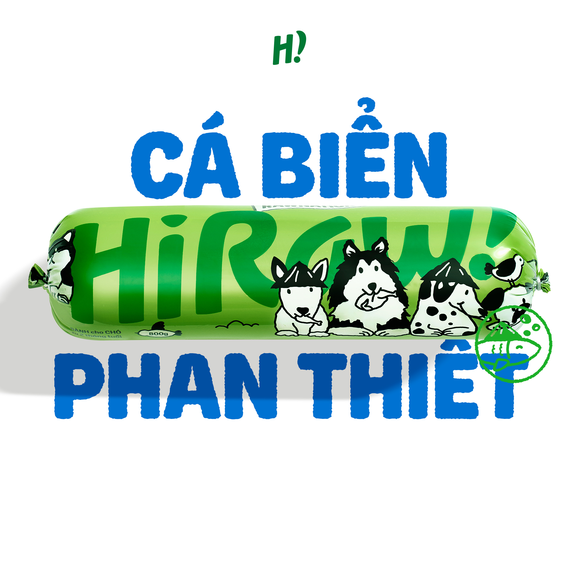 HIRAW - Thịt Nấu Chín Cho Chó Từ 2 Tháng Tuổi - Cá Bơi Biển Phan Thiết 800G - Ship 2H HCM