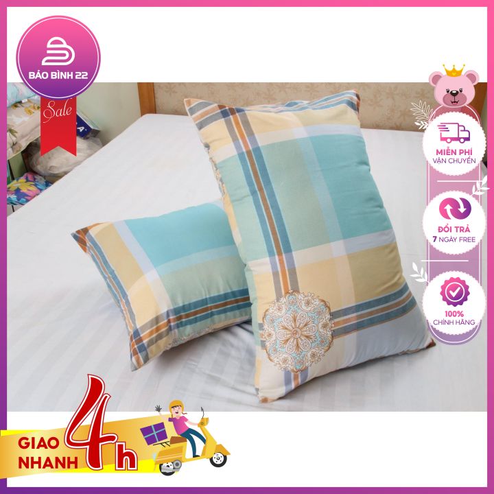 1 áo gối cotton nhung 35x50cm, giặt mau khô và không xù lông - Bảo Bình 22 - ao goi cotton - vỏ gối cotton - vo goi