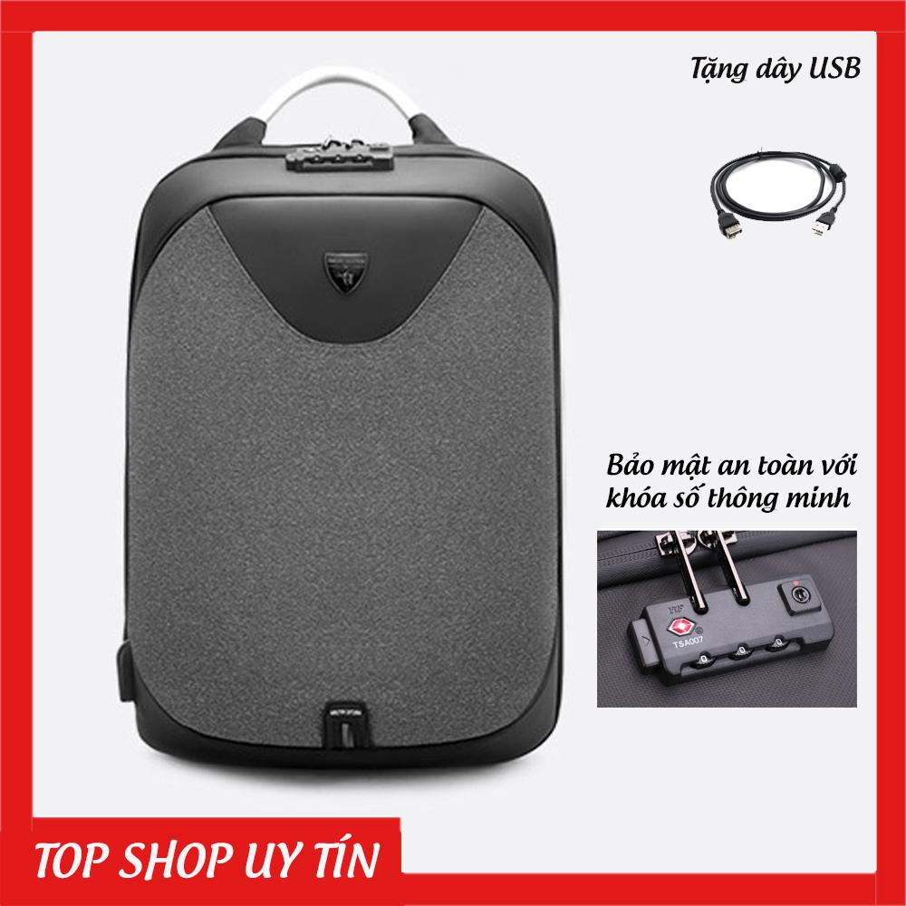 (Tặng kèm cáp sạc) Balo laptop kiêm vali du lịch thời trang cao cấp Arctic Hunter khóa số thông minh