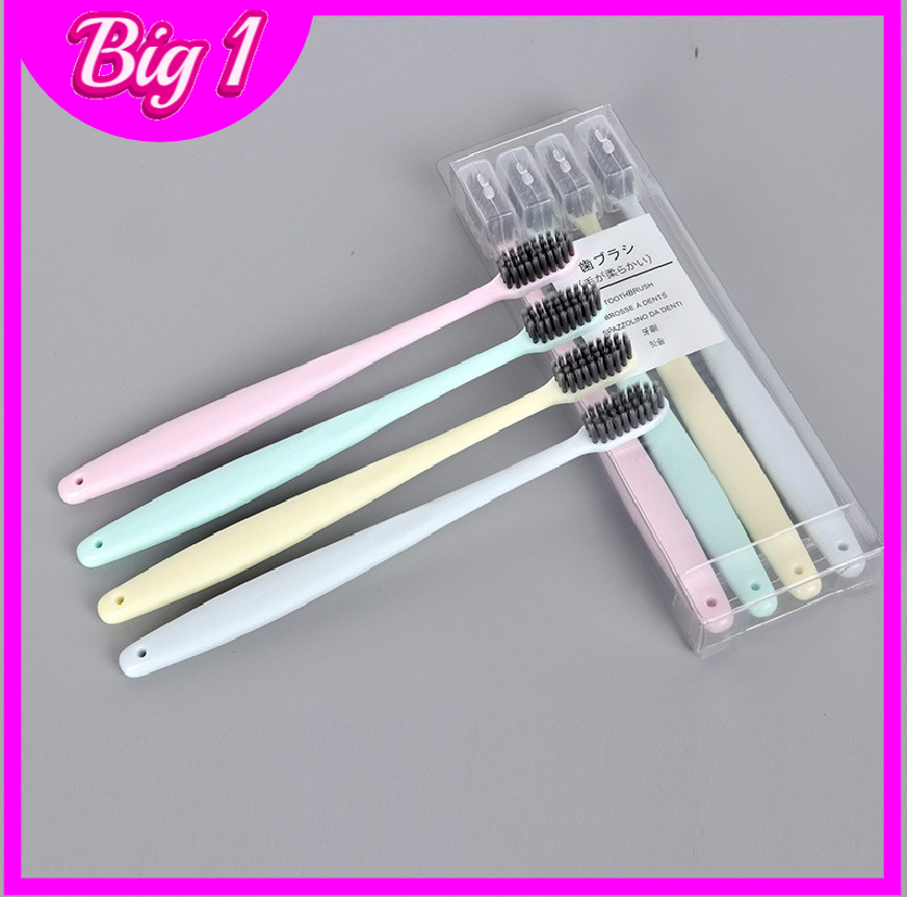 Combo 4 bàn chải đánh răng 4 màu than hoạt tính