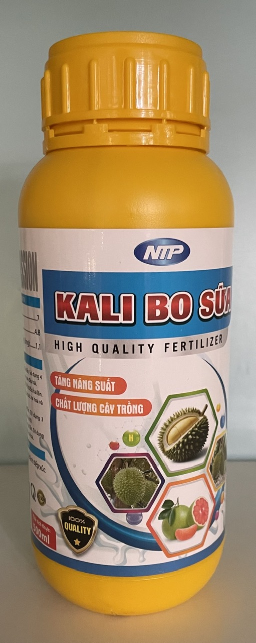 Kali Bo Sữa giúp trái to lớn, đẹp màu, hỗ trợ chặn đọt bổ sung trung vi lượng Zn, Mg, Mn dạng EDTA Kali Bo (Chai 500mL)