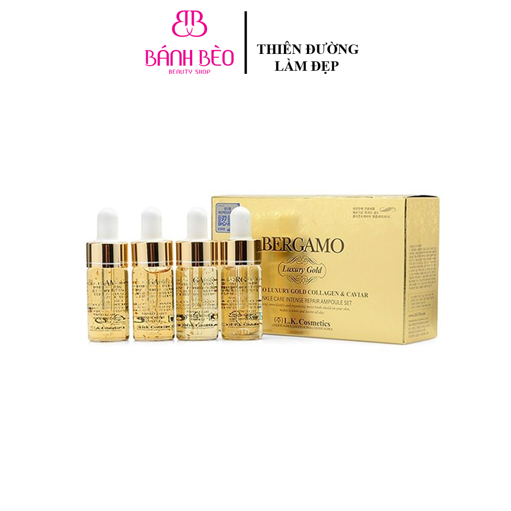 Serum Bergamo Luxury Gold Collagen Caviar (hộp 4 lọ)