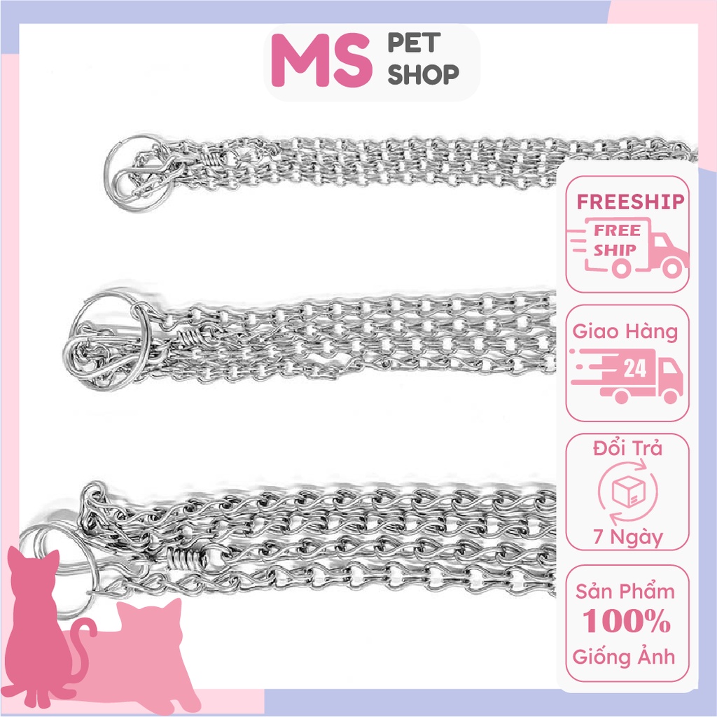 Dây xích chó inox cao cấp cho chó mèo dài 2m - xích dắt chó inox - mspetshop official store