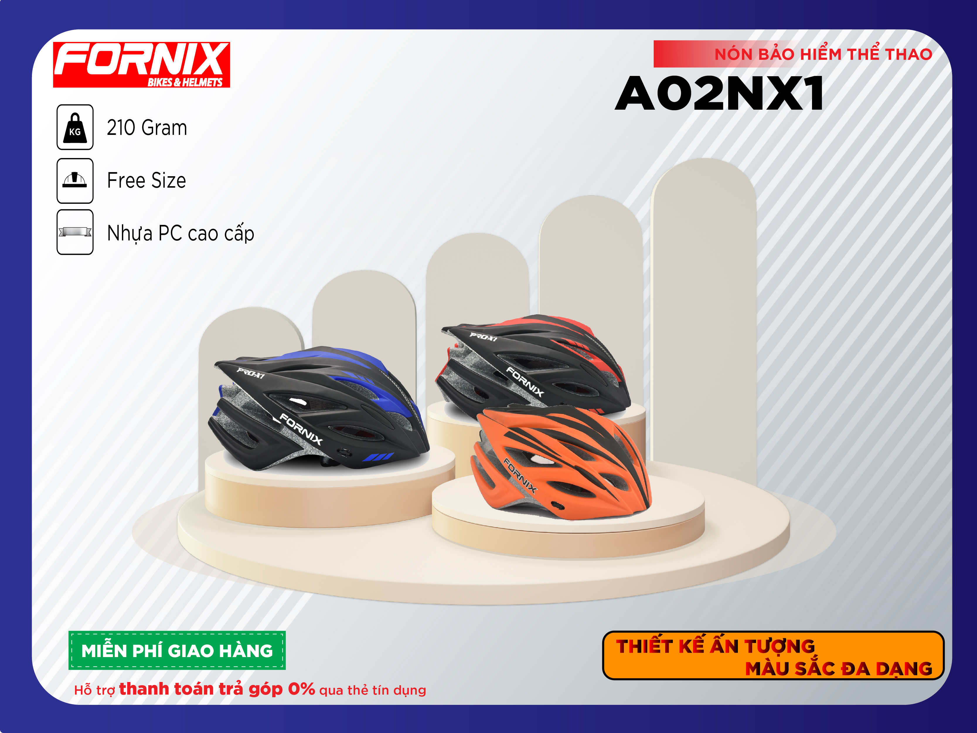 Nón bảo hiểm trẻ em fornix a02nm28