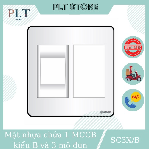 Mặt nhựa chứa 1 mccb kiểu b và 3 mô đun cỡ nhỏ sino sc3x/b dòng s-concept