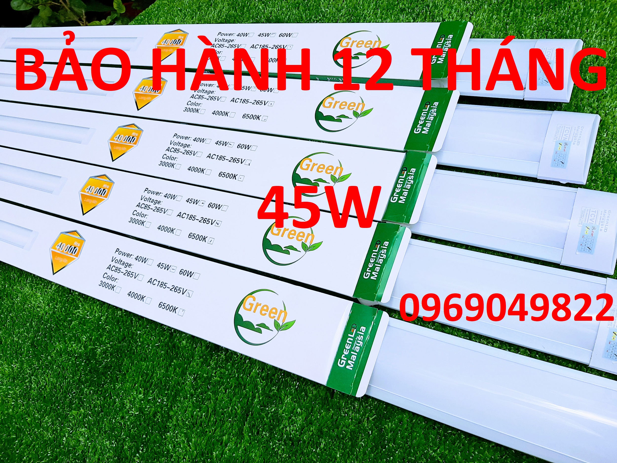 Bộ 2 Đèn Led Tuýp Bán Nguyệt 1m2 40W hoặc 45W GREENLED Ánh Sáng Trắng 6500K.