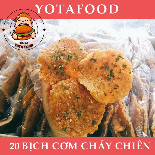 Bộ 20 gói cơm cháy chiên nước mắm loại ngon giòn ngon đậm vị Yotafood món ăn vặt hấp dẫn