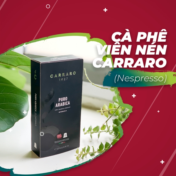 |chính hãng| cà phê viên nén carraro puro arabica