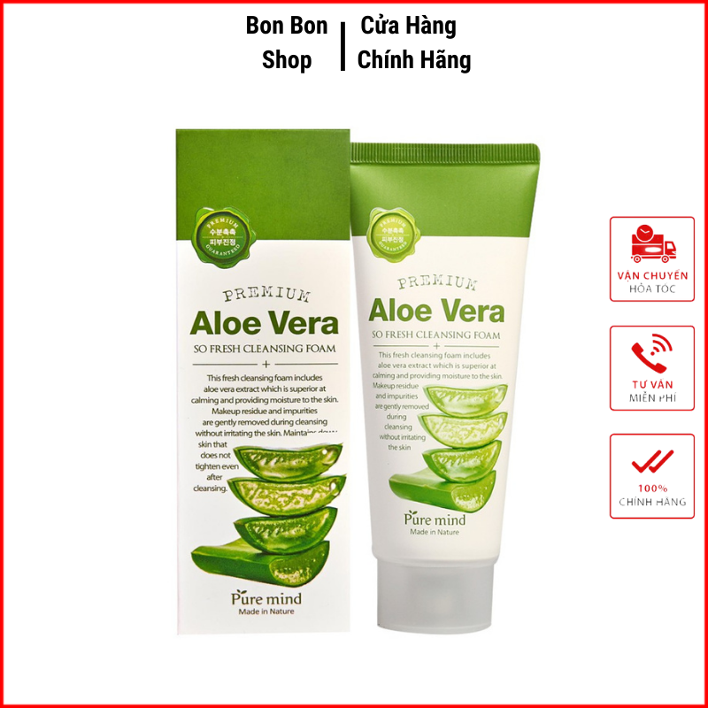 Sữa rửa mặt sạch sâu - sữa rửa mặt cấp ẩm từ Lô Hội Pure mind Hàn Quốc 100ml