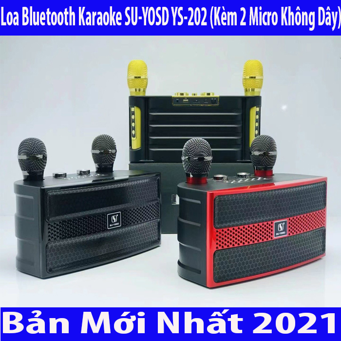 [ Bản Mới Nhất 2021 ] Loa Bluetooth Karaoke SU-YOSD YS-201 (Kèm 2 Micro Không Dây) |  Combo Loa Kèm Mic Karaoke Công Suất Lớn , Thiết Kế Hiện Đại Bộ Điều Chỉnh Bass, Echo , Công Nghệ Lọc Loại Bỏ Tạp Âm, Khả Năng Bắt Và Siêu Hút Âm