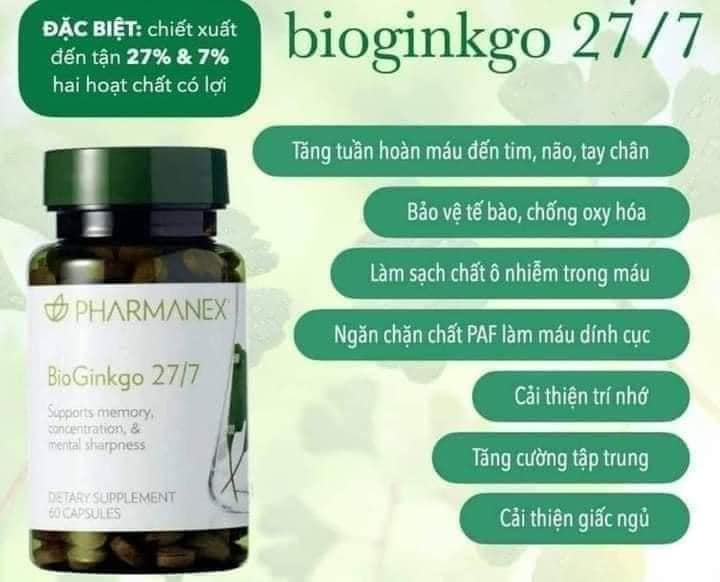 Thực phẩm bảo vệ sức khỏe BioGinkgo 27/7 Nuskin Mỹ