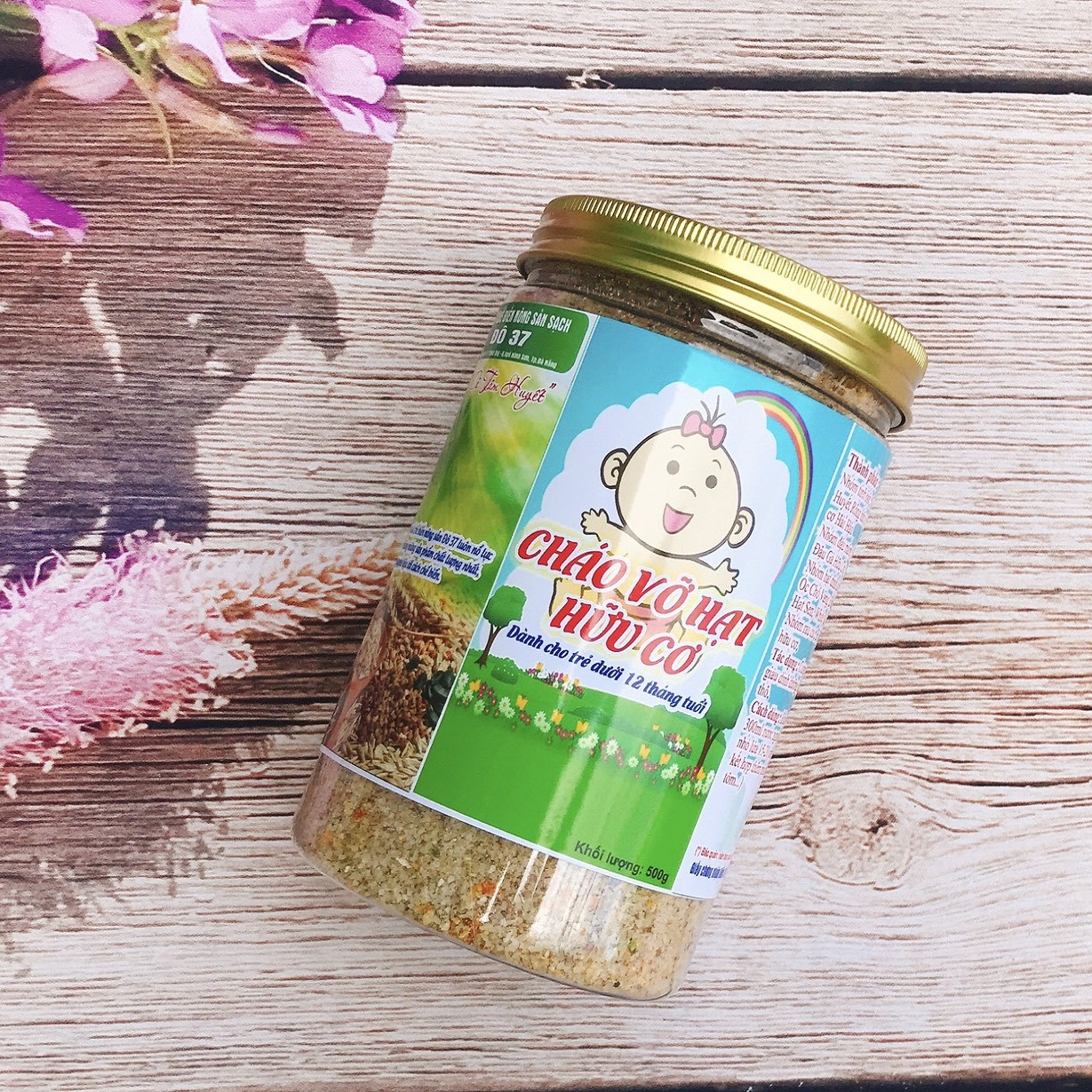 Cháo hạt vỡ hữu cơ 500g - dành cho bé dưới 1 tuổi - cháo ăn dặm đầy đủ chất dinh dưỡng cho bé - đảm atvstp
