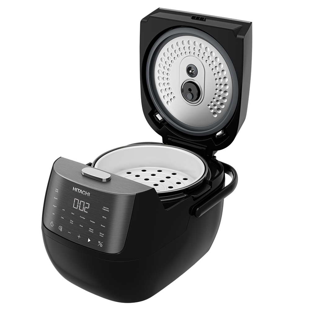 Nồi cơm điện tử Hitachi RZ-S18VN, dung tích 1.8L, màu đen, 16 chế độ nấu, bảo hành 2 năm