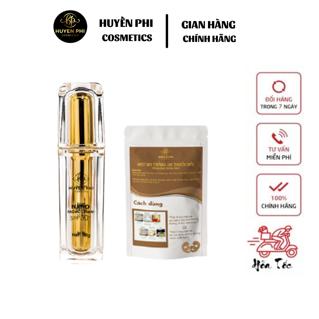 Kem face nano Huyền Phi tặng mặt nạ trắng da, dưỡng, chống nắng makeup không lộ vân kem nhanh chóng hiệu quả