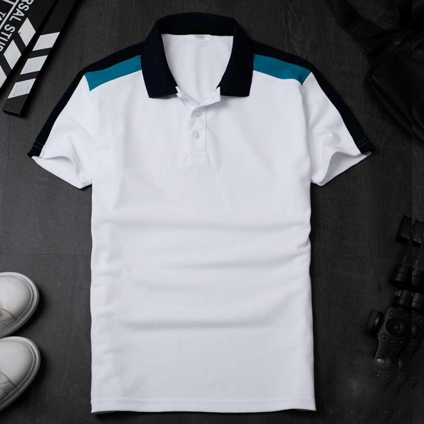 [HCM]Áo thun nam polo phối viền vai xanh GE4855 Thời trang NGÂN HÀNG MẮT KÍNH ĐBP cá tính năng động