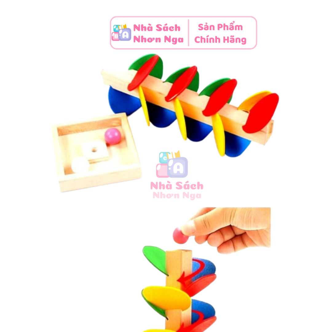 Bộ đồ chơi thả bi gỗ, thả bi lốc xoáy