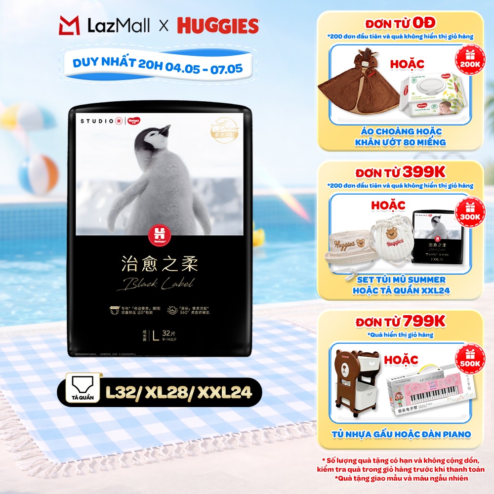 Tã dán/quần Huggies Black Label size M36/L32/XL28/XXL24 miếng