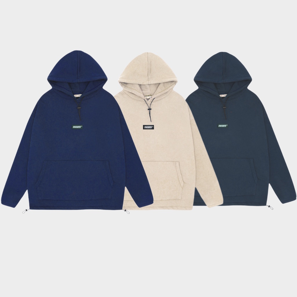 Áo hoodie twenti trơn logo đơn giản