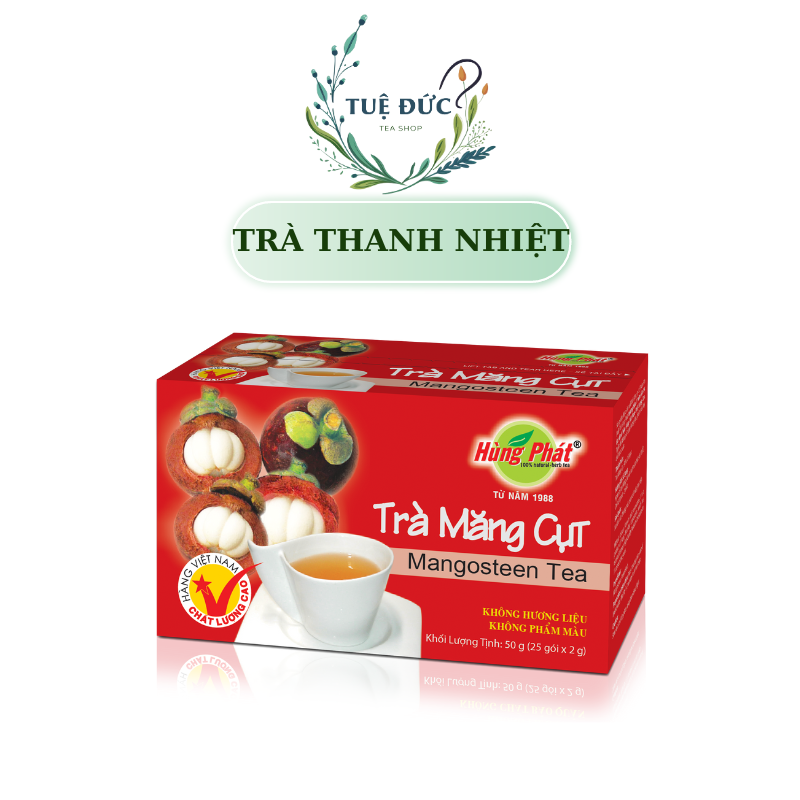 Trà măng cụt hùng phát - thanh nhiệt giải khát - hộp 25 gói - tuệ đức phân phối chính hãng
