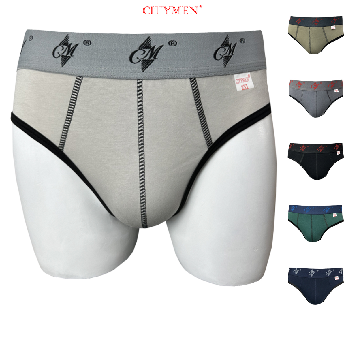 Combo 5 Quần Lót Nam vải cotton 2 chiều co giãn lưng CM hiệu CITYMEN, sịp nam - FXLZ-CM2C