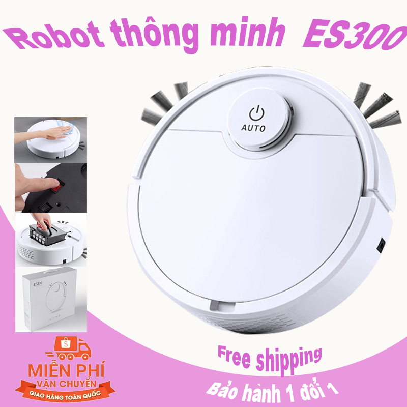 Robot hút bụi thông minh, rô bốt hút bụi tiện lợi, robot hút bụi tự động es300, robot hút bụi lau nhà tự động 3 in 1 - sale lớn