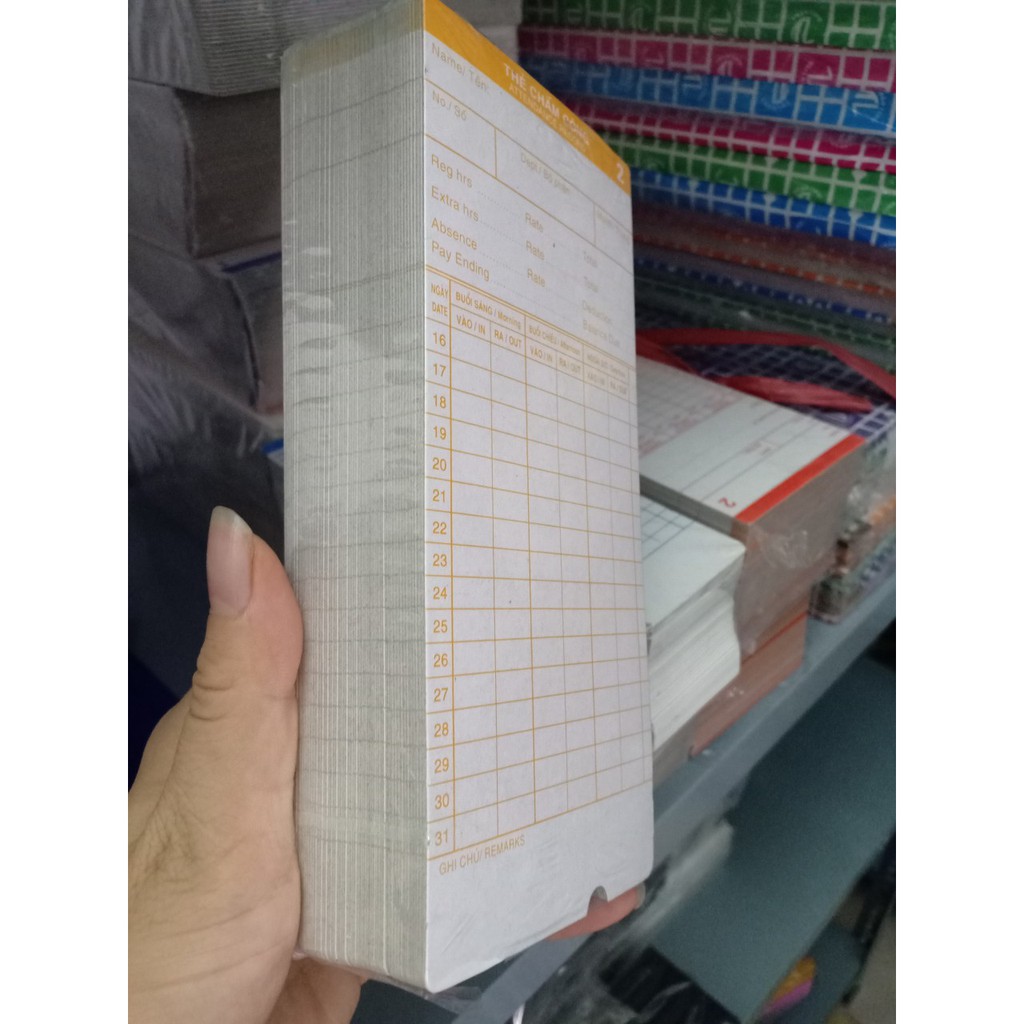 Thẻ chấm công dày, Thẻ máy chấm công