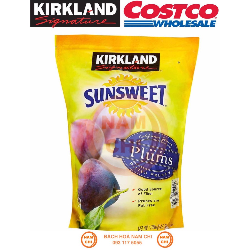DATE MỚI MẬN SẤY KHÔ Kirkland Sunsweet Plums 1.59kg - Hàng Mỹ